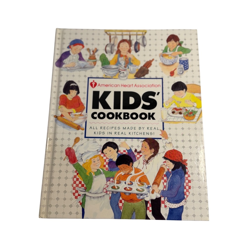 VTG American Heart Association Kids Cookbook White Hardcover Recipes Illustrated